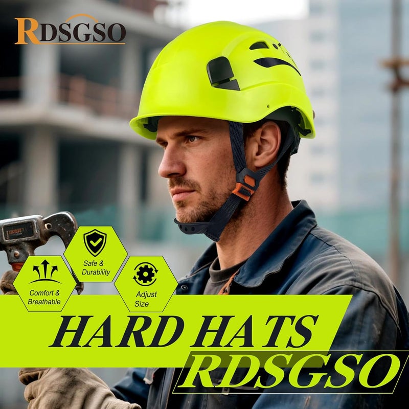RDSGSO Industrial Safety Helmet RGS-8C Adjustable Vents, 6-Point Suspension Breathable Lightweight Hard Hats for Construction,Outdoor Work ANSI Certified - Image 2
